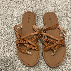 American Eagle Outfitters Tan Braided Sandals